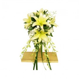 Bridal bouquet of lilies explosion